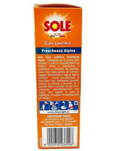 sole cura lavatrice 250ml 2pz - pulisce e protegge la lavatrice: tuttocasashop.it: prodotti per bucato e tessuti