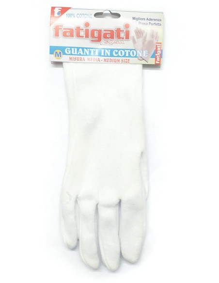 fatigati guanti in cotone bianchi - misura media: tuttocasashop.it: pulizia e cura della casa