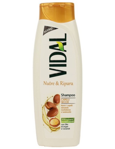 vidal shampoo 250ml - nutre & ripara capelli secchi olio di argan e ceramidi: tuttocasashop.it: igiene e cura della persona