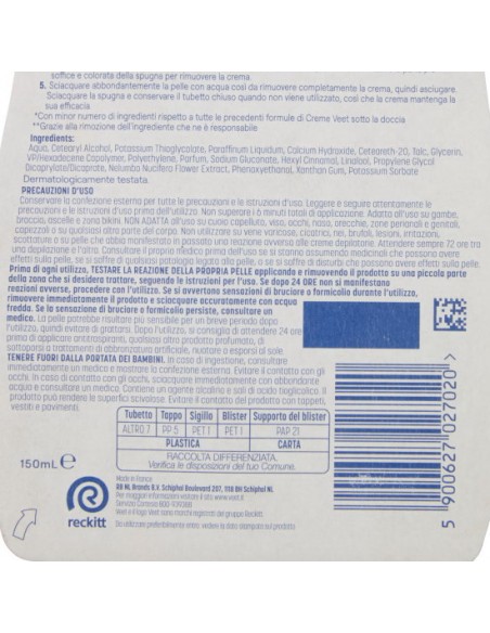 veet crema depilatoria sotto la doccia 150ml - pelli normali: tuttocasashop.it: igiene e cura della persona