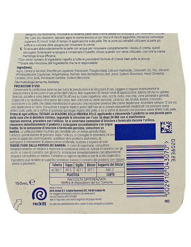 veet crema depilatoria sotto la doccia 150ml - pelli sensibili: tuttocasashop.it: igiene e cura della persona