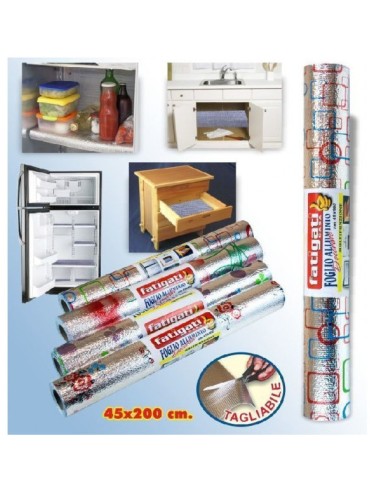 foglio alluminio decorato multiuso 200x45cm fatigati: tuttocasashop.it: altro - bazar