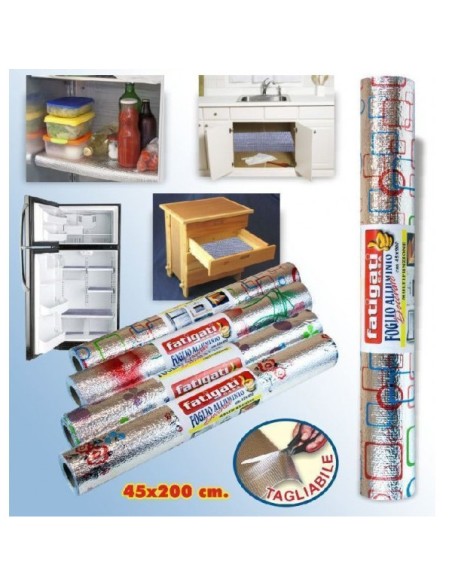 foglio alluminio decorato multiuso 200x45cm fatigati: tuttocasashop.it: altro - bazar
