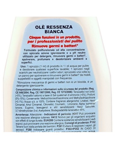 ole' oies ressenza deodorante multiuso igienizzante 750ml - bianca: tuttocasashop.it: pulizia e cura della casa
