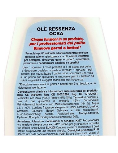 ole' oies ressenza deodorante multiuso igienizzante 750ml - ocra: tuttocasashop.it: pulizia e cura della casa