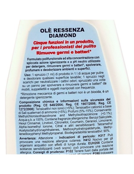 ole' oies ressenza deodorante multiuso igienizzante 750ml - luxury diamond: tuttocasashop.it: pulizia e cura della casa