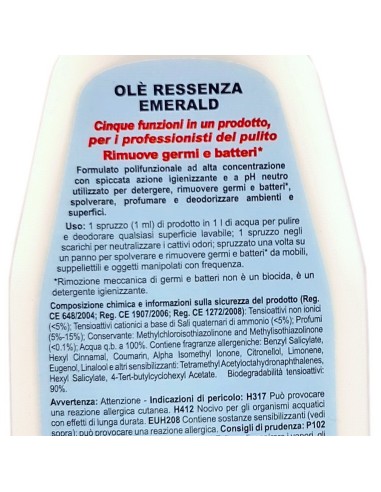 ole' oies ressenza deodorante multiuso igienizzante 750ml - luxury emerald: tuttocasashop.it: pulizia e cura della casa