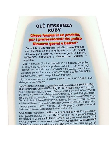 ole' oies ressenza deodorante multiuso igienizzante 750ml - luxury ruby: tuttocasashop.it: pulizia e cura della casa