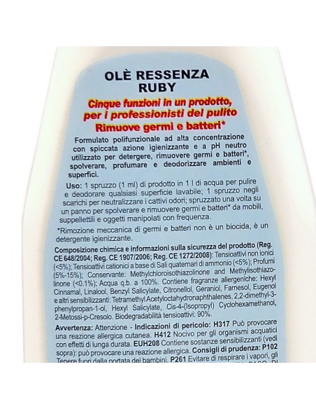 ole' oies ressenza deodorante multiuso igienizzante 750ml - luxury ruby: tuttocasashop.it: pulizia e cura della casa