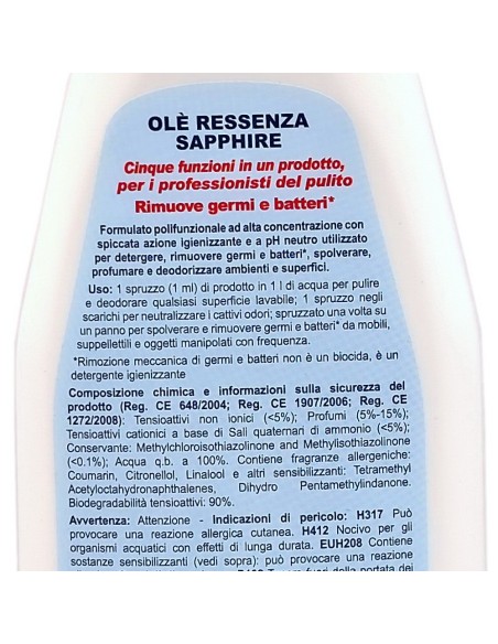 ole' oies ressenza deodorante multiuso igienizzante 750ml - luxury sapphire: tuttocasashop.it: pulizia e cura della casa