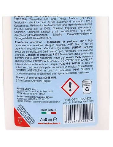 ole' oies ressenza deodorante multiuso igienizzante 750ml - luxury sapphire: tuttocasashop.it: pulizia e cura della casa