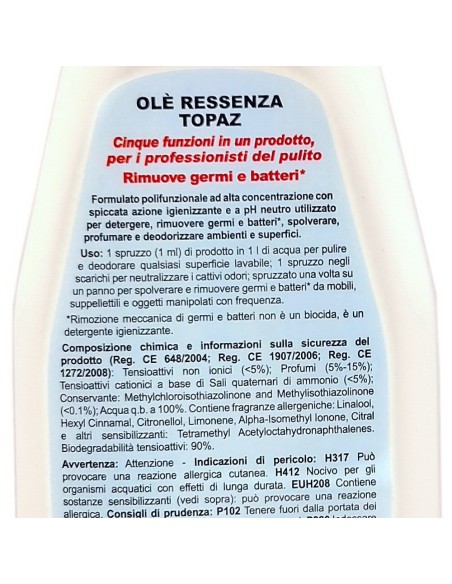 ole' oies ressenza deodorante multiuso igienizzante 750ml - luxury topaz: tuttocasashop.it: pulizia e cura della casa