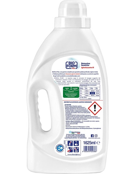 bioform detersivo lavatrice liquido 30 lavaggi 1625ml - igienizzante: tuttocasashop.it: prodotti per bucato e tessuti