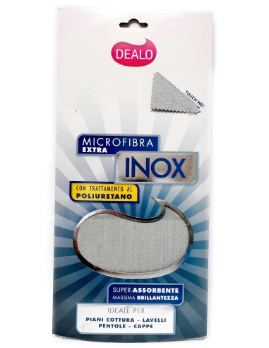 dealo panno microfibra con trattamento al poliuretano - superfici inox: tuttocasashop.it: pulizia e cura della casa