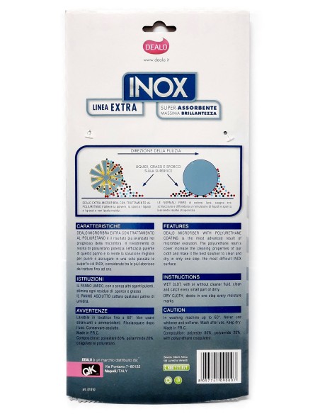 dealo panno microfibra con trattamento al poliuretano - superfici inox: tuttocasashop.it: pulizia e cura della casa