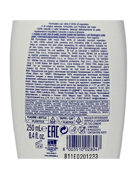 nidra docciaschiuma 250ml - doccia latte - idratante con proteine del latte: tuttocasashop.it: igiene e cura della persona
