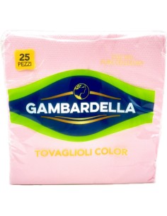 gambardella tovaglioli doppio velo 33x33cm 25 pezzi - rosa: tuttocasashop.it: carta & monouso