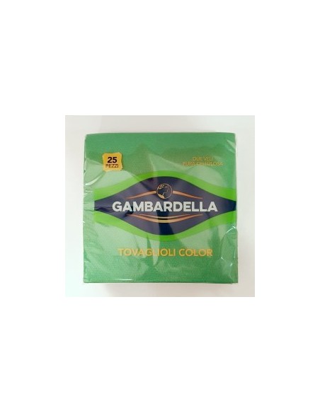 gambardella tovaglioli doppio velo 33x33cm 25 pezzi - verde: tuttocasashop.it: carta & monouso