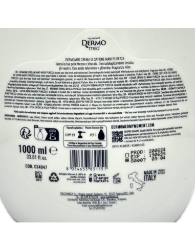 dermomed sapone liquido 1 litro - con erogatore - aloe purezza - idratante: tuttocasashop.it: igiene e cura della persona