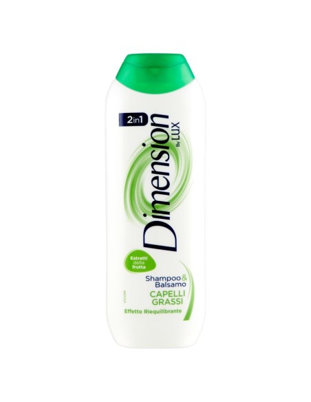 dimension shampoo e balsamo 2in1 250ml - per capelli grassi - riequilibrante: tuttocasashop.it: igiene e cura della persona