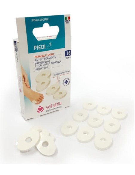 setablu paracalli ovali 2.8x1.8cm - 18 pezzi - protettivi antisfregamento: tuttocasashop.it: igiene e cura della persona