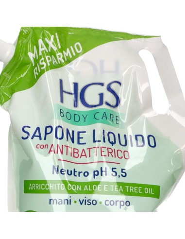 hgs sapone liquido maxi ecoricarica busta - 2 litri - aloe e tea tree oil: tuttocasashop.it: igiene e cura della persona