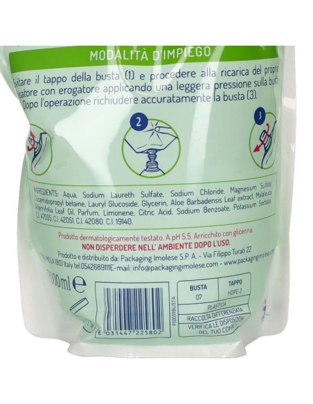 hgs sapone liquido maxi ecoricarica busta - 2 litri - aloe e tea tree oil: tuttocasashop.it: igiene e cura della persona