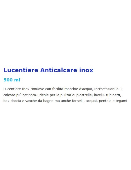 lucentiere inox - detergente multiuso anticalcare - 500ml - acciaio: tuttocasashop.it: pulizia e cura della casa