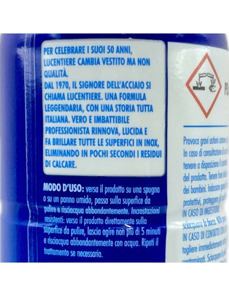 lucentiere inox - detergente multiuso anticalcare - 500ml - acciaio: tuttocasashop.it: pulizia e cura della casa