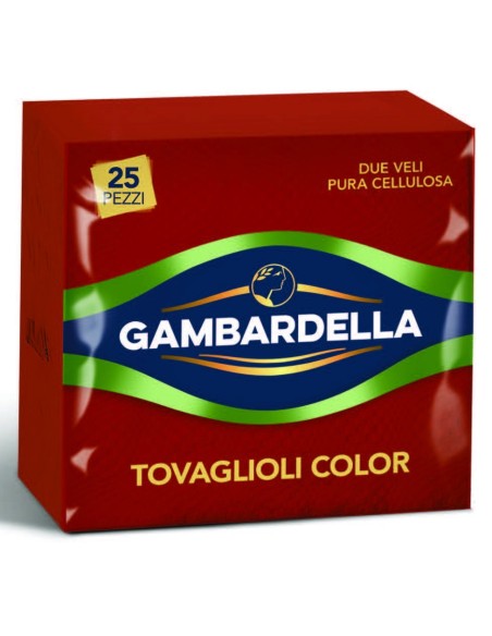 gambardella tovaglioli doppio velo 33x33cm 25 pezzi - rosso: tuttocasashop.it: carta & monouso