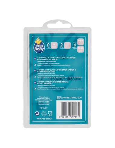 neobaby 2 tettarelle in silicone per biberon - flusso regolabile - 2m+: tuttocasashop.it: igiene e cura della persona