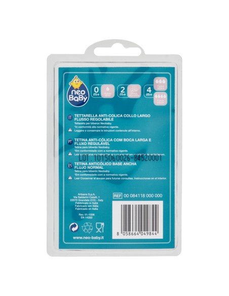 neobaby 2 tettarelle in silicone per biberon - flusso regolabile - 2m+: tuttocasashop.it: igiene e cura della persona