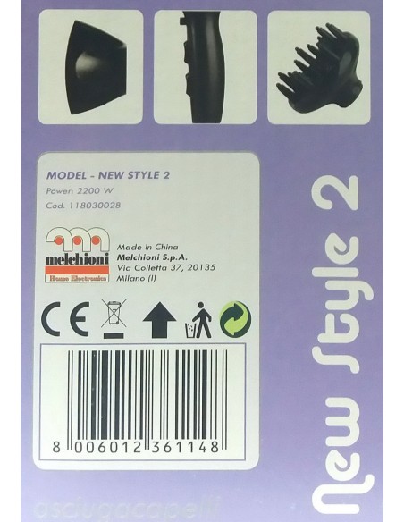 new style 2 phon asciugacapelli professionale 2000w - con diffusore grande: tuttocasashop.it: altro - bazar