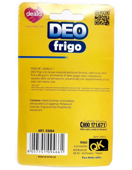 dealo ovetto deodorante assorbiodori per frigo - al limone - dura 3 mesi: tuttocasashop.it: pulizia e cura della casa