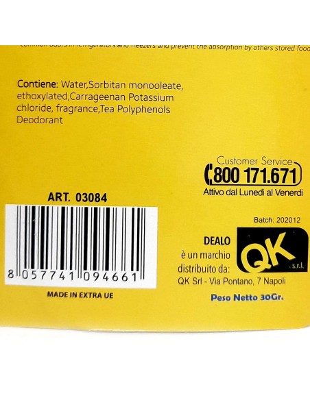 dealo ovetto deodorante assorbiodori per frigo - al limone - dura 3 mesi: tuttocasashop.it: pulizia e cura della casa