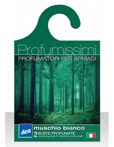 dea profumissimi - gruccia 2 buste profumate per armadi - muschio bianco: tuttocasashop.it: pulizia e cura della casa