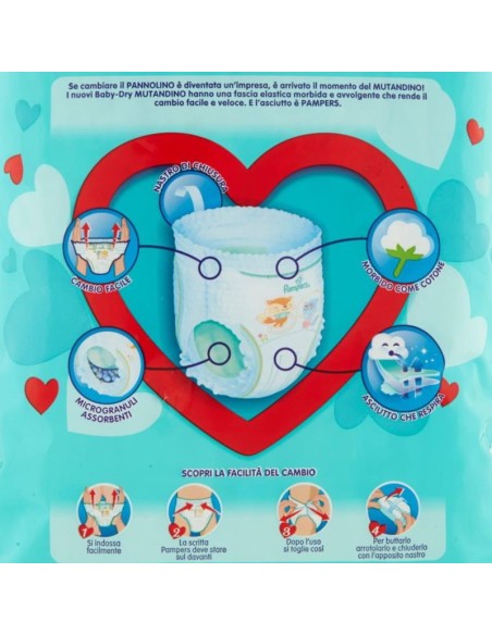 pampers baby dry mutandino - taglia 6 extra large xl 15+kg - 14 pezzi: tuttocasashop.it: igiene e cura della persona