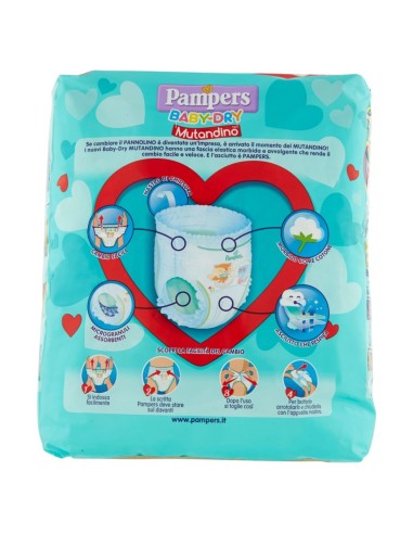 pampers baby dry mutandino - taglia 4 maxi 6-15kg - 16 pezzi: tuttocasashop.it: igiene e cura della persona