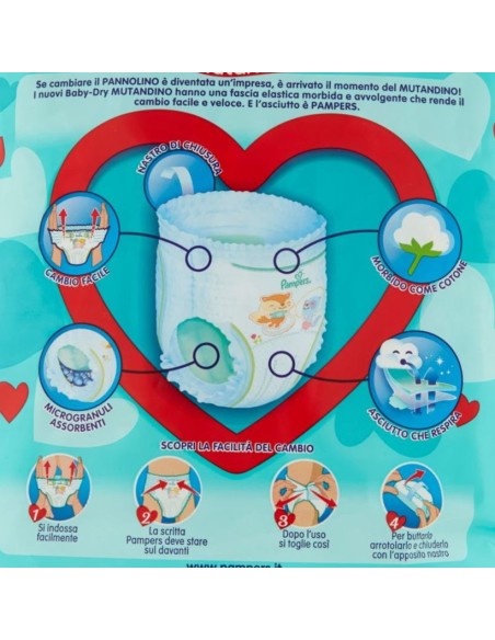 pampers baby dry mutandino - taglia 4 maxi 6-15kg - 16 pezzi: tuttocasashop.it: igiene e cura della persona