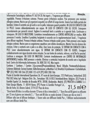ambipur deodorante ambienti elettrico - 20ml 80 giorni ricarica - elegant: tuttocasashop.it: pulizia e cura della casa