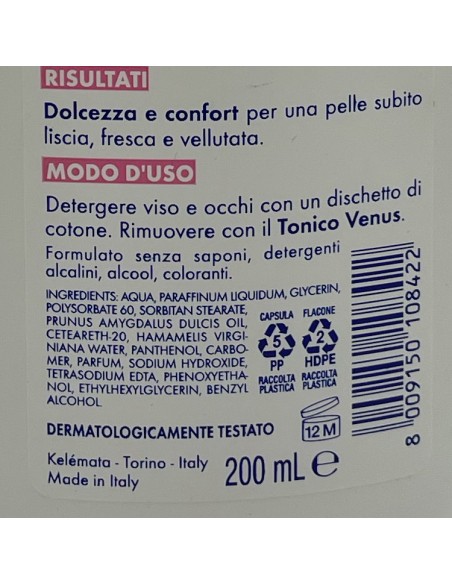 venus latte detergente per viso e occhi - 200ml - pelli secche e sensibili: tuttocasashop.it: igiene e cura della persona