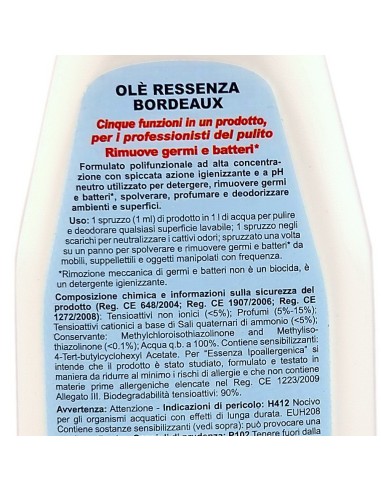 ole' oies ressenza deodorante multiuso igienizzante 750ml - bordeaux: tuttocasashop.it: pulizia e cura della casa