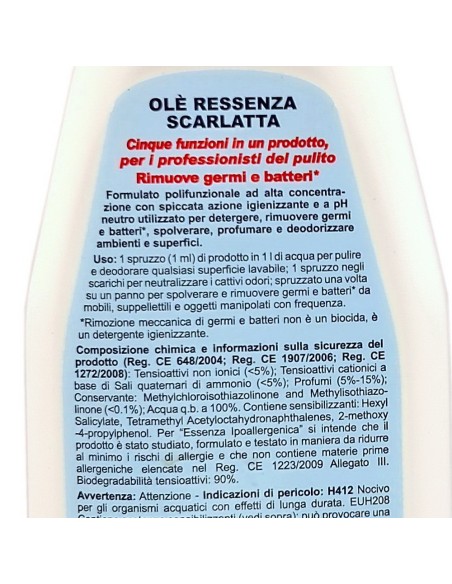 ole' oies ressenza deodorante multiuso igienizzante 750ml - scarlatta: tuttocasashop.it: pulizia e cura della casa