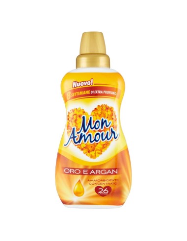 mon amour ammorbidente concentrato 26 lavaggi 650ml - oro & argan: tuttocasashop.it: prodotti per bucato e tessuti