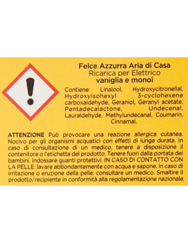 felce azzurra aria di casa ricarica per diffusore elettrico - vaniglia monoi: tuttocasashop.it: pulizia e cura della casa