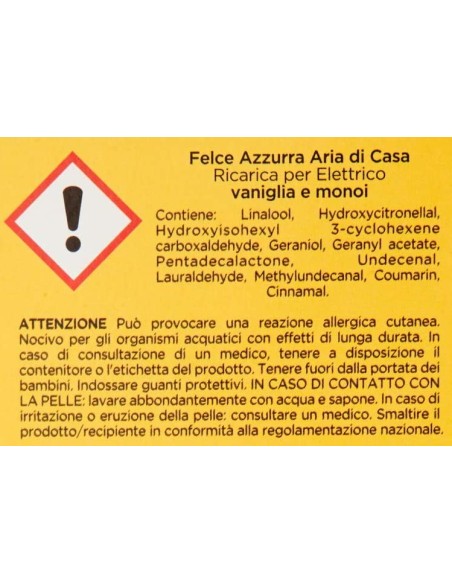 felce azzurra aria di casa ricarica per diffusore elettrico - vaniglia monoi: tuttocasashop.it: pulizia e cura della casa