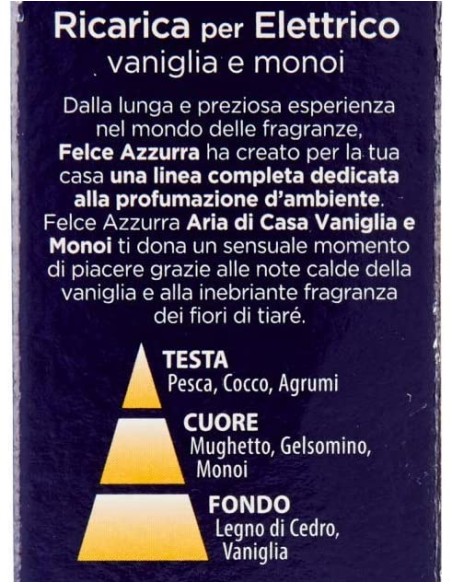 felce azzurra aria di casa ricarica per diffusore elettrico - vaniglia monoi: tuttocasashop.it: pulizia e cura della casa