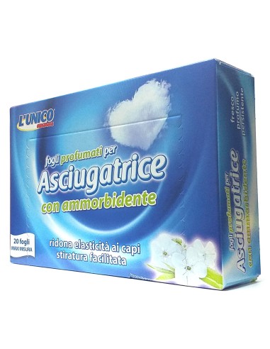 l'unico 20 fogli profumati per asciugatrice con ammorbidente - classico: tuttocasashop.it: prodotti per bucato e tessuti