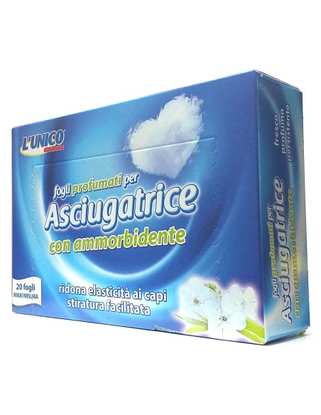 l'unico 20 fogli profumati per asciugatrice con ammorbidente - classico: tuttocasashop.it: prodotti per bucato e tessuti
