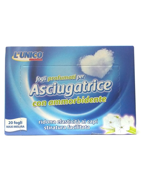 l'unico 20 fogli profumati per asciugatrice con ammorbidente - classico: tuttocasashop.it: prodotti per bucato e tessuti